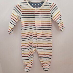Magnetic Me Multi Stripe Velour Magnetic Footie Unisex Size 0-3 Months